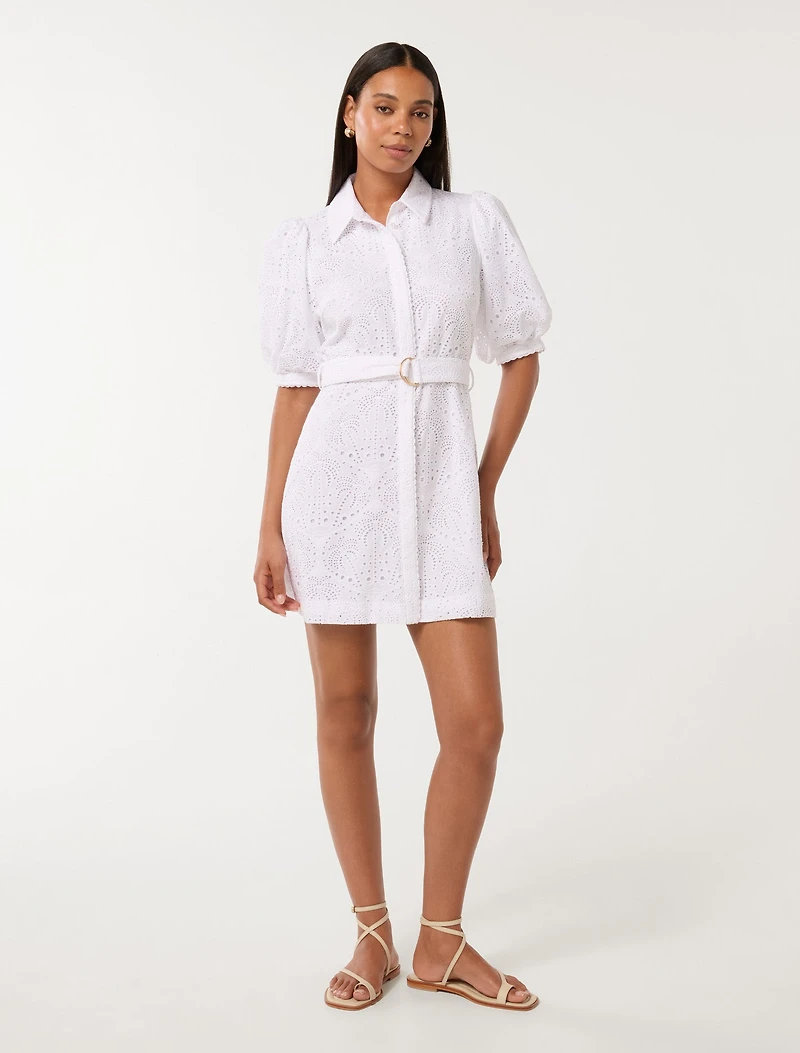 Bryony Embroidered Shirt Mini Dress