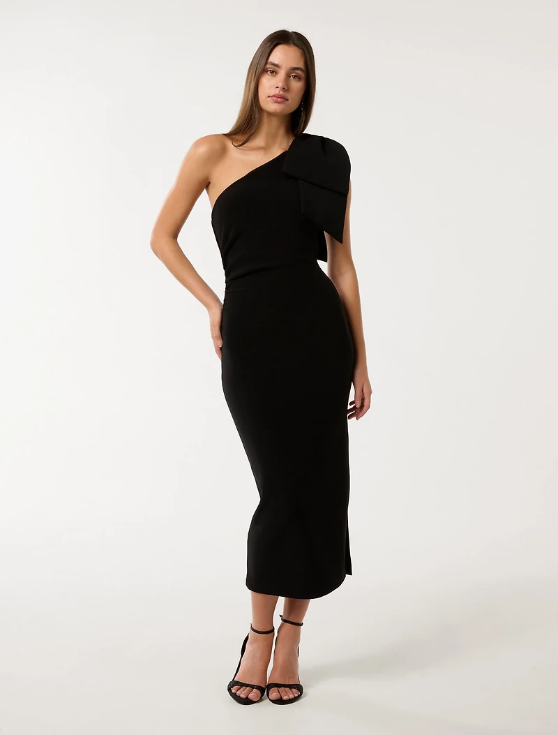 Jade Bow Bodycon Midi Dress