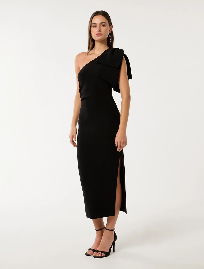 Jade Bow Bodycon Midi Dress