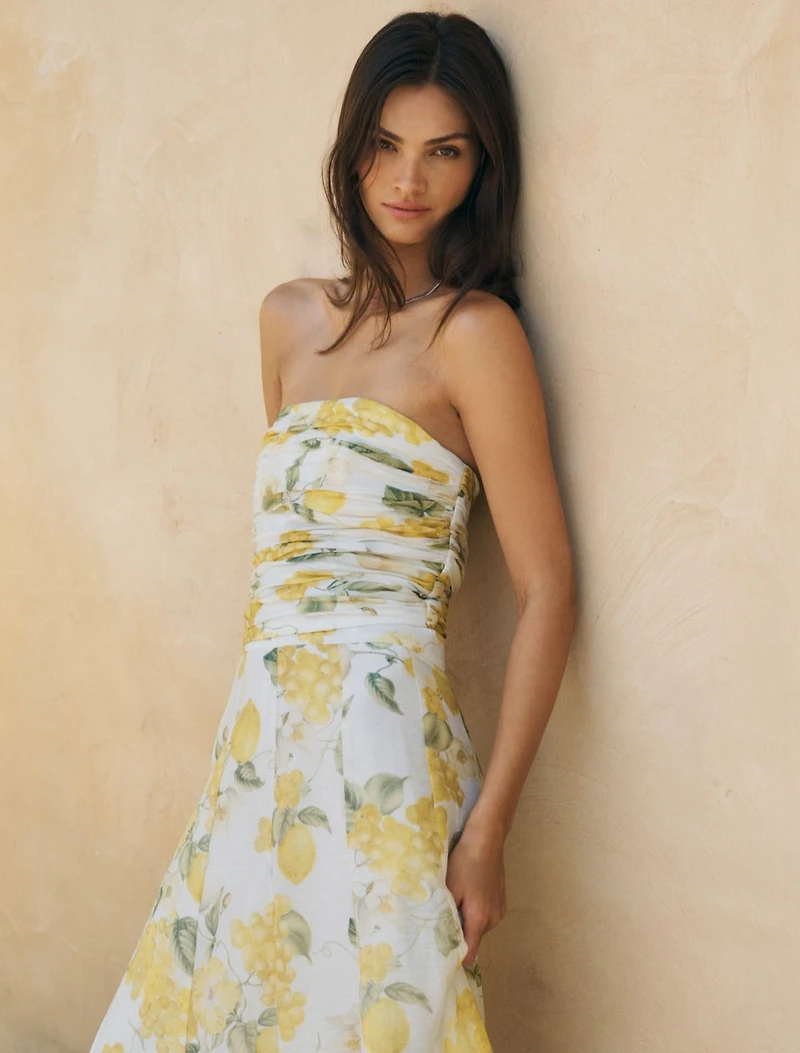 Laia Ruched Strapless Top
