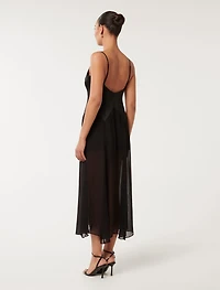 Scarlett Sheer-Skirt Maxi Dress