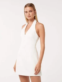 Ricki Halter Hook and Eye Mini Dress