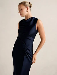 Ava Draped Satin Maxi Dress