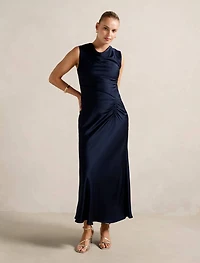 Ava Draped Satin Maxi Dress
