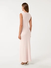 Ava Draped Satin Maxi Dress