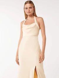 Alice Halter Satin Maxi Dress