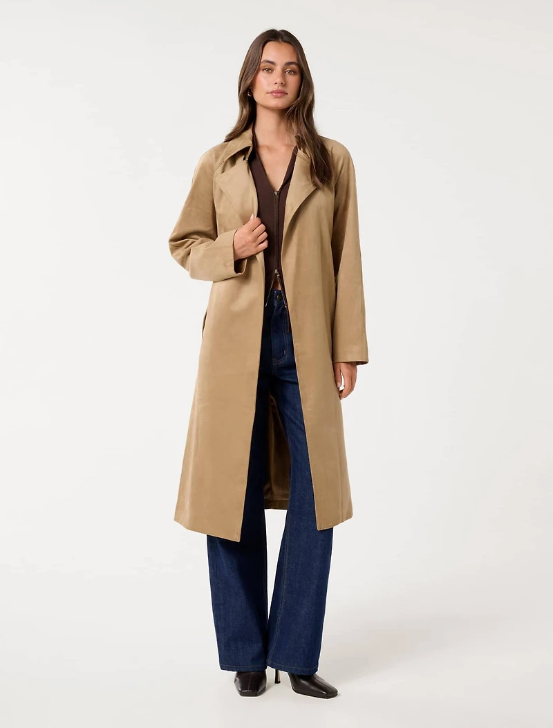 Cass Vegan Suede Trench