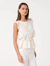 Rose Ruffle Sleeve Top