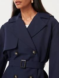 Rhea Petite Hooded Water Resistant Trench