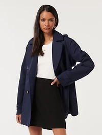 Rhea Petite Hooded Water Resistant Trench