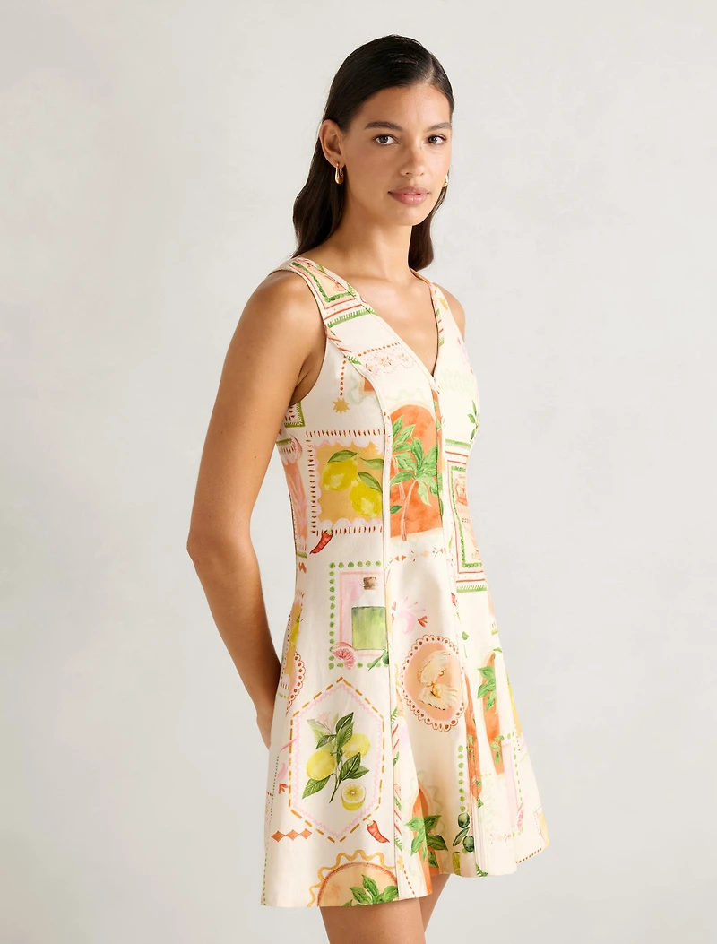 Fran Fit & Flare Linen Mini Dress