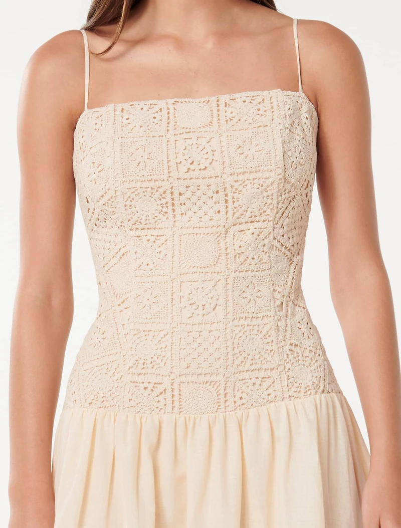 Cara Crochet Midi Dress