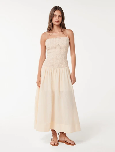 Cara Crochet Midi Dress