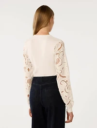 Charlie Woven Sleeve Knit Top