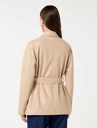 Karli Faux Leather Shacket