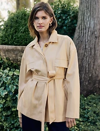 Karli Faux Leather Shacket