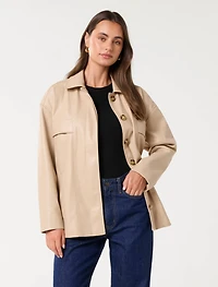 Karli Faux Leather Shacket