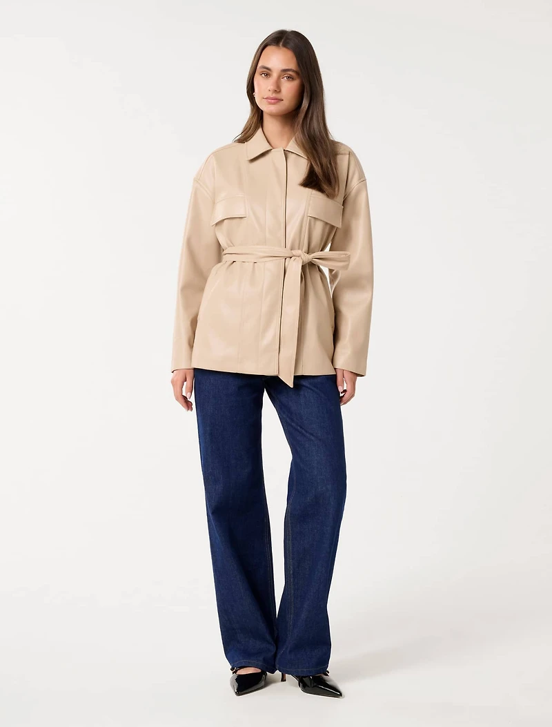Karli Faux Leather Shacket