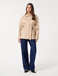 Karli Faux Leather Shacket