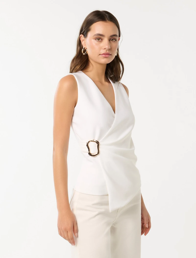Jacqueline Crepe Wrap Top