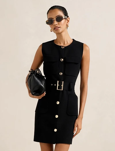 Parker Petite Luxe Utility Mini Dress