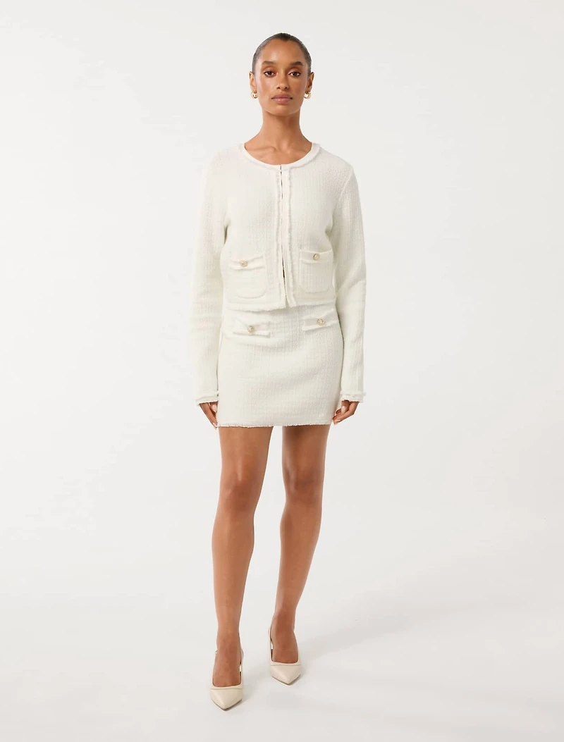 Faith Petite Boucle Knit Skirt