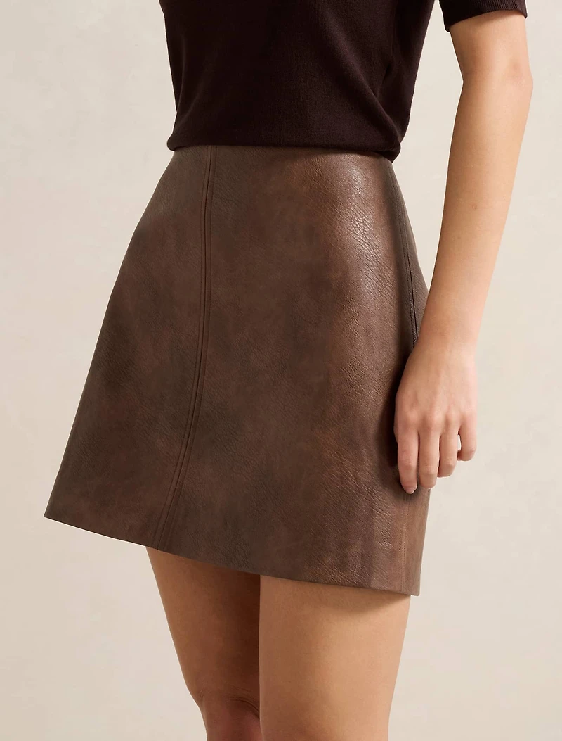 Wren Vegan Leather Mini Skirt