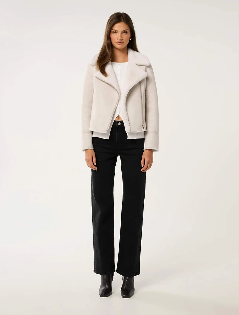 Penny Faux Fur Aviator Jacket