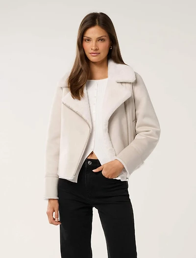 Penny Faux Fur Aviator Jacket