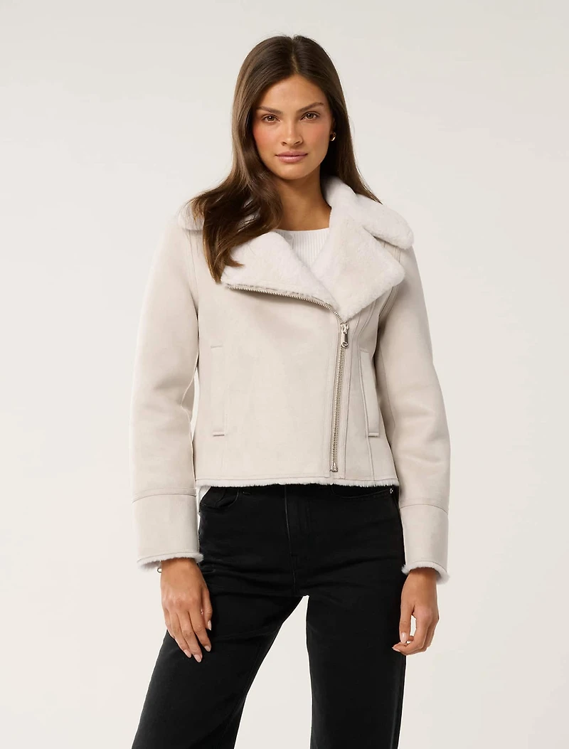 Penny Faux Fur Aviator Jacket