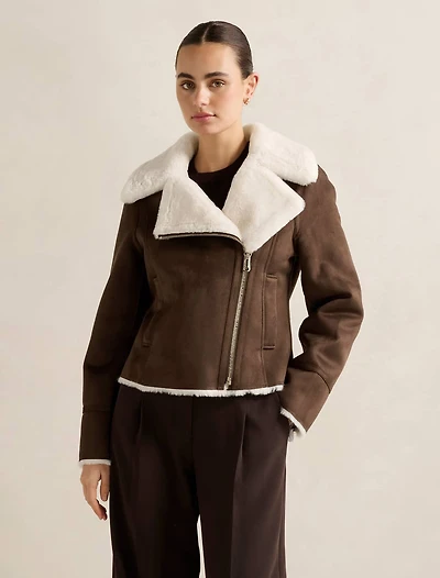 Penny Faux Fur Aviator Jacket