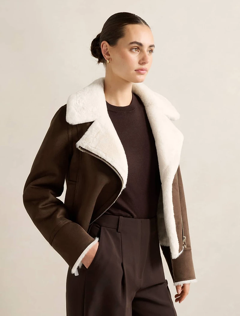 Penny Faux Fur Aviator Jacket