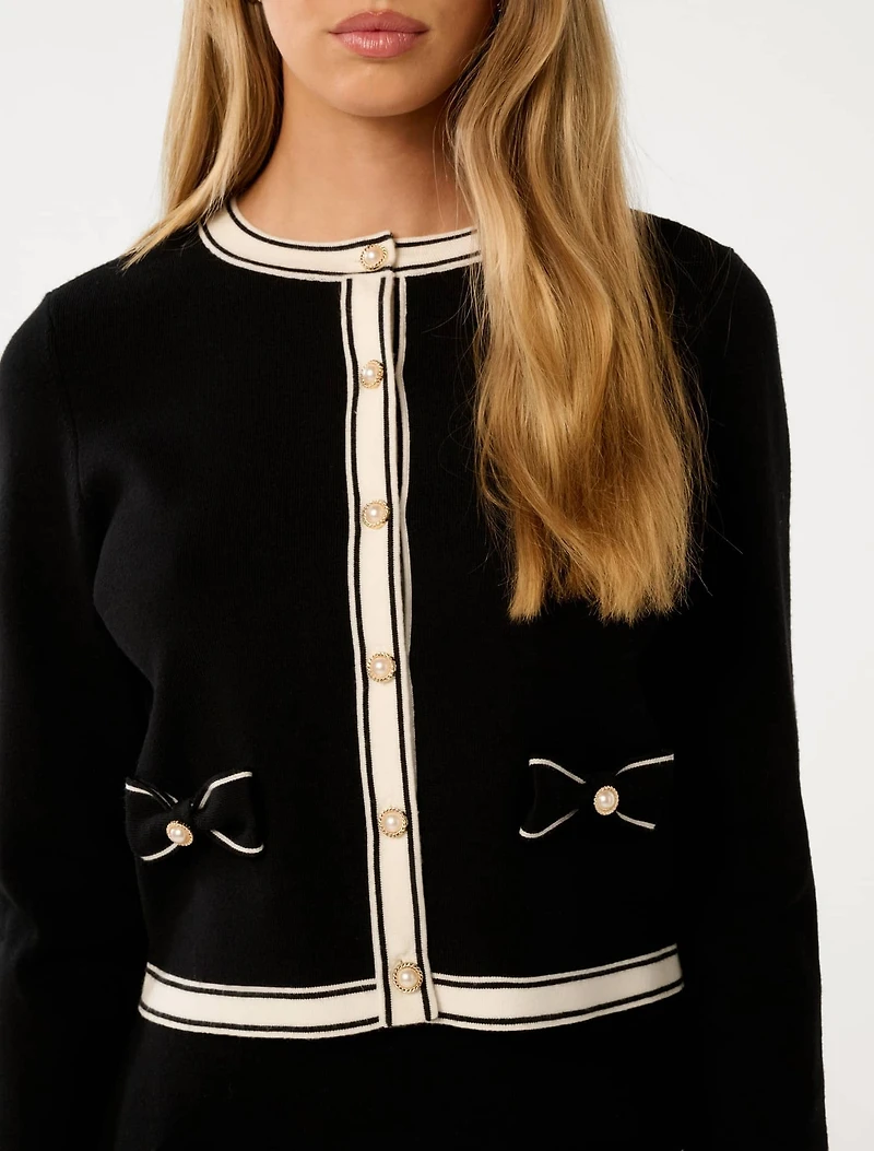 Cece Bow Detail Cardigan