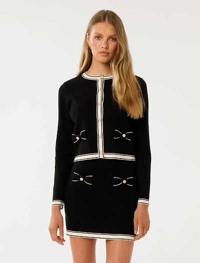 Cece Bow Detail Cardigan