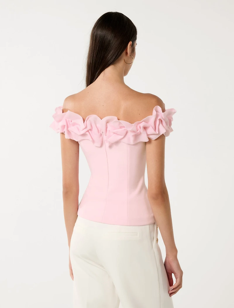 Stephanie Ruffle Off-Shoulder Top