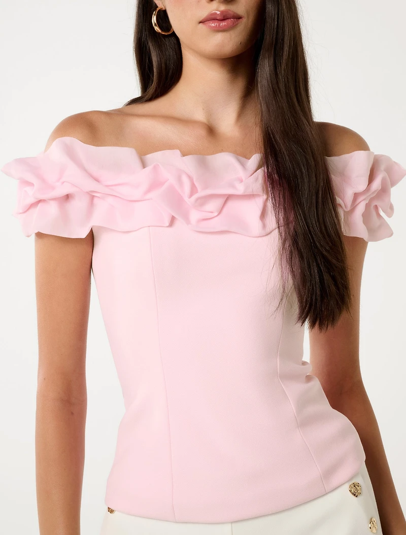 Stephanie Ruffle Off-Shoulder Top