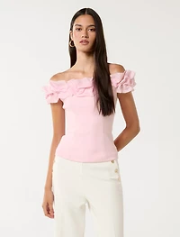 Stephanie Ruffle Off-Shoulder Top