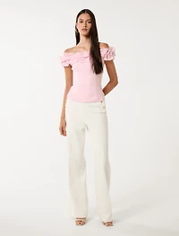 Stephanie Ruffle Off-Shoulder Top