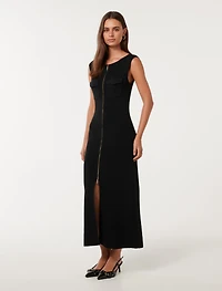 Harriet Zip Through Midi Dress
