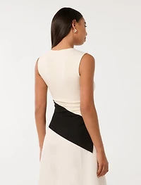 Camryn Two-Tone Asymmetrical Top