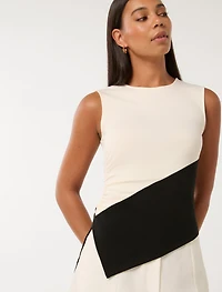 Camryn Two-Tone Asymmetrical Top
