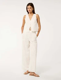 Daisy Broderie Wide Leg Pant