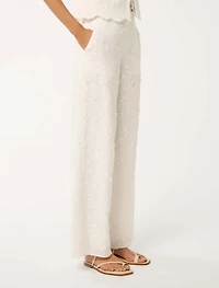Daisy Broderie Wide Leg Pant
