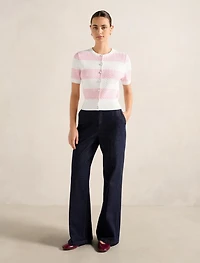Annika Striped Cable-Knit Top