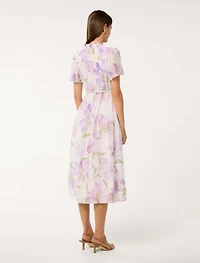 Melissa Flutter Sleeve Shirt Dress