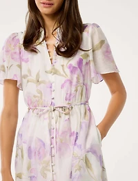 Melissa Flutter Sleeve Shirt Dress