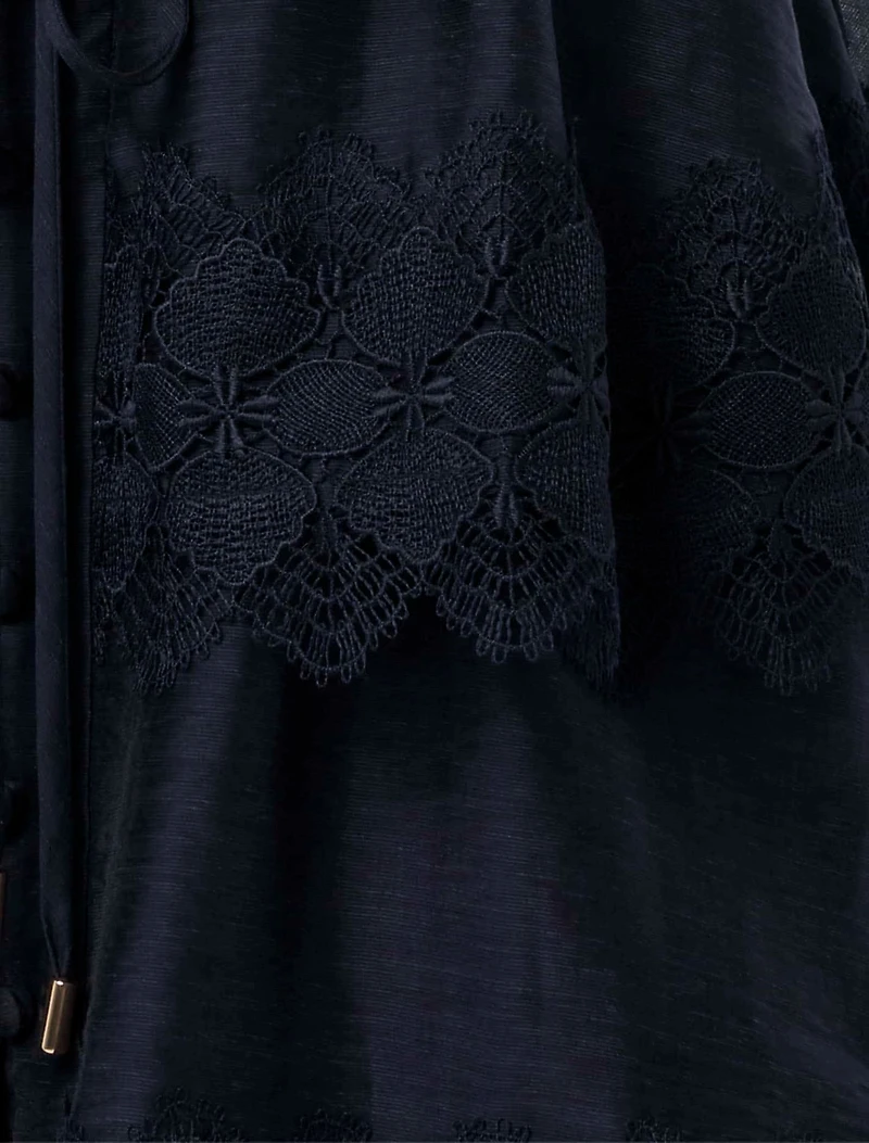 Emmy Petite Lace Trim Mini Dress