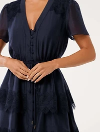 Emmy Petite Lace Trim Mini Dress