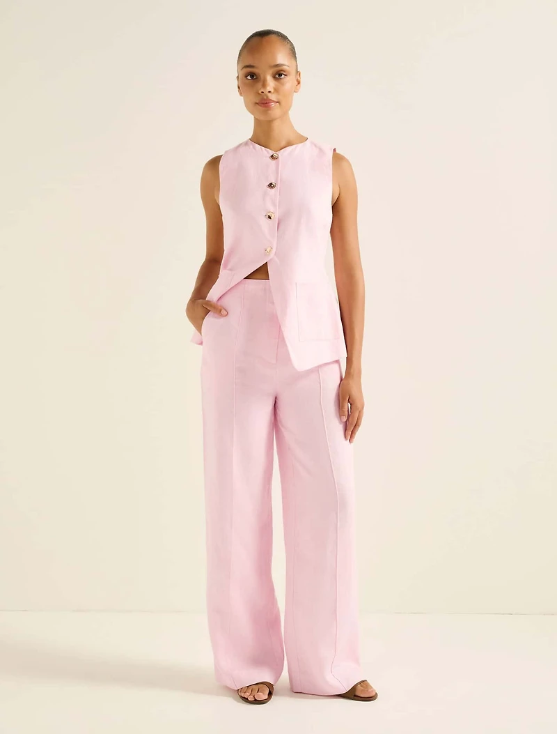 Cynthia Linen Wide Leg Pant