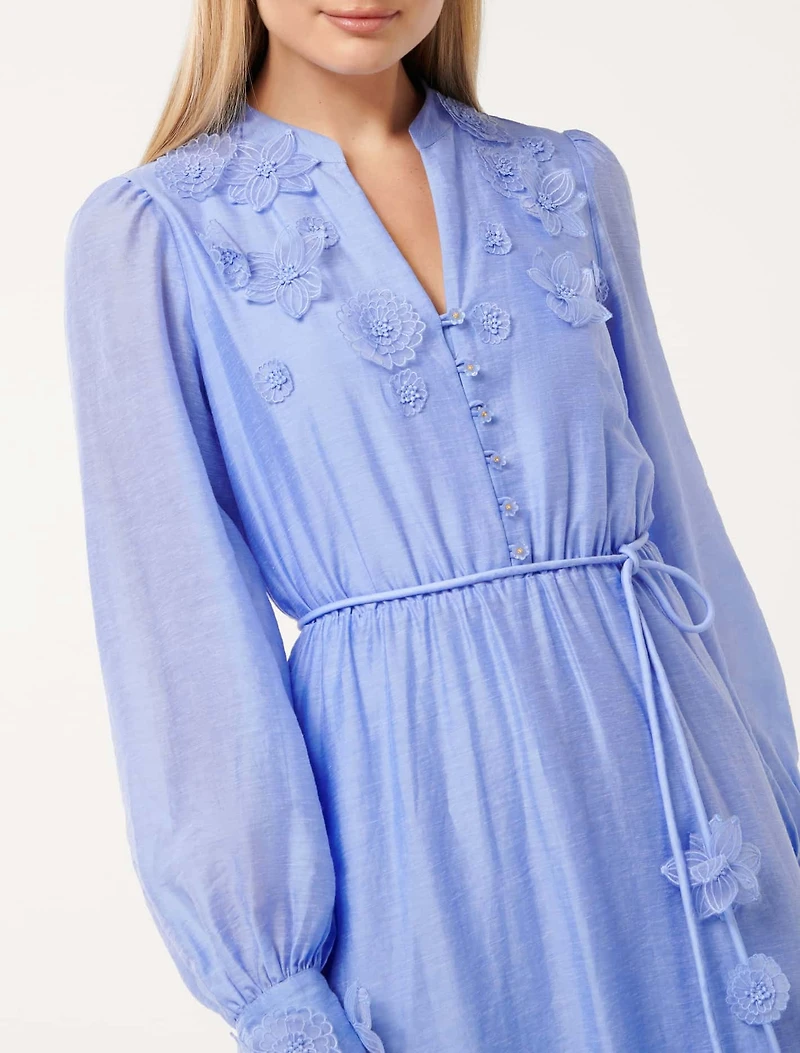 Yasmin Floral Detail Midi Dress